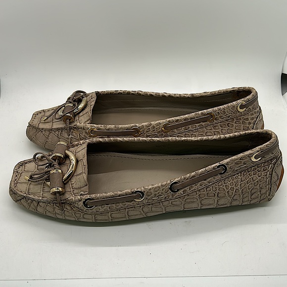Christian Dior Tan Snakeskin Print Leather Ballet Flats Shoes **Sz 40/US 10** - Picture 4 of 11